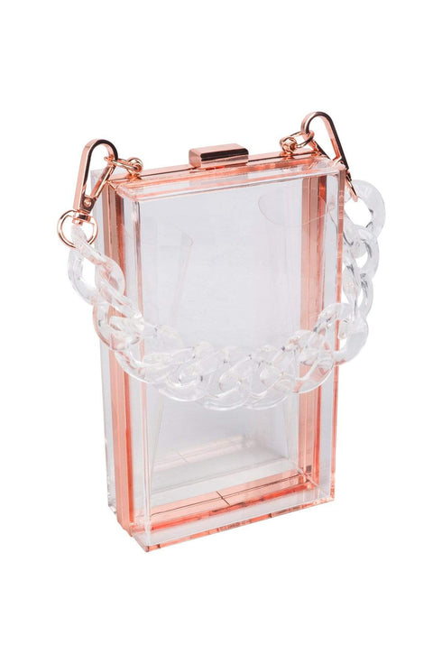 Clear Acrylic Rose Gold Party Purse